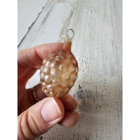 Antique glass grapes raspberry ball blue ornament Xmas tree set - Picture 4 of 11